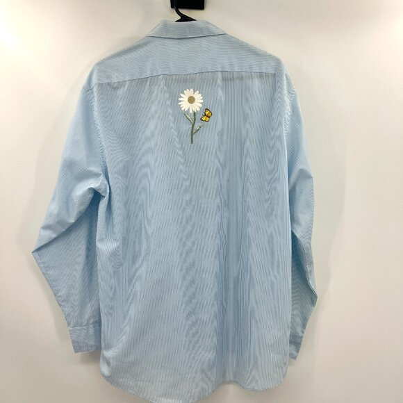 Vintage Tia Designs Embroidered Button Front Shirt Butterflies Flowers Women's L - Picture 5 of 5